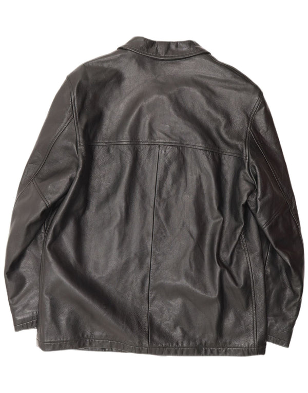 STEWART Мужская кожаная куртка UK 44 2XL Черная кожаная классика