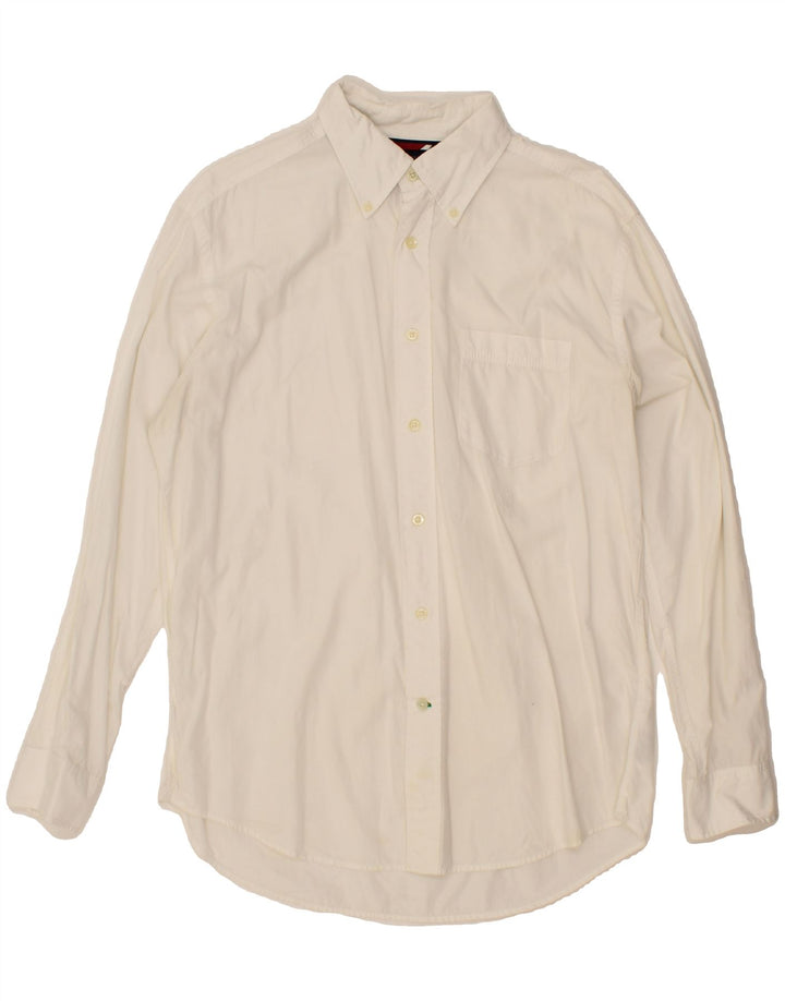 TOMMY HILFIGER Mens Shirt Medium White Cotton Vintage Tommy Hilfiger and Second-Hand Tommy Hilfiger from Messina Hembry 
