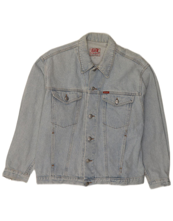 Мужская джинсовая куртка RIFLE UK 40, большая синяя хлопковая ткань