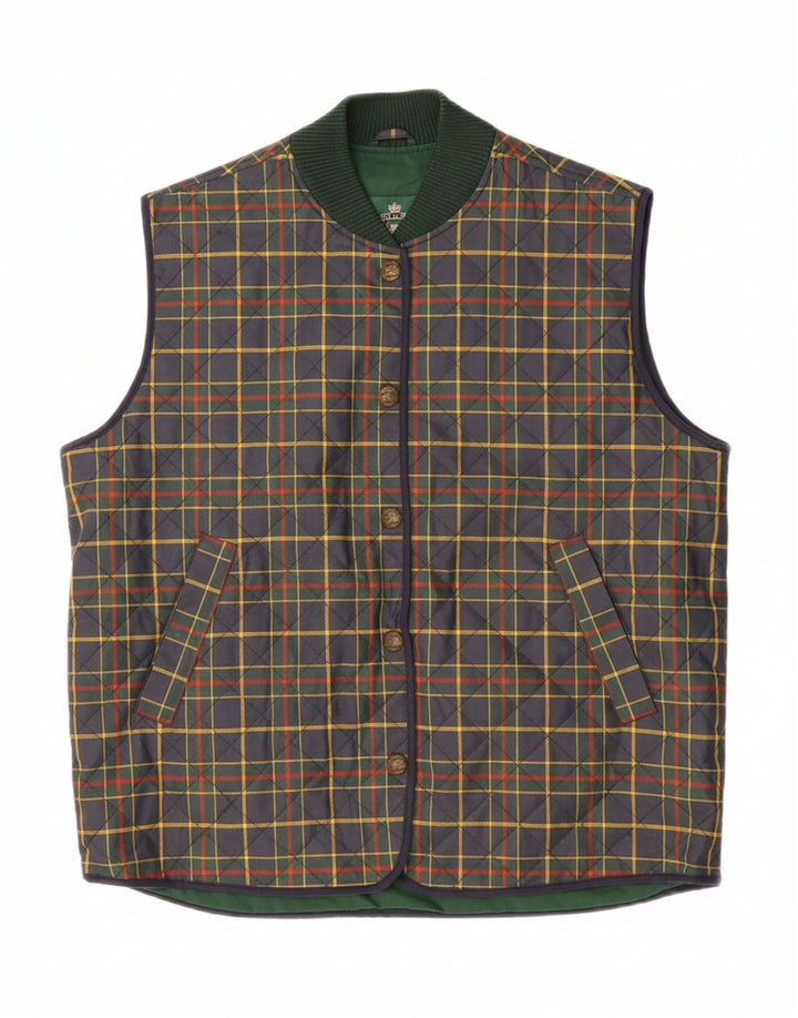 WOODS & IRONS Womens Quilted Gilet EU 46 XL Purple Check Vintage Woods & Irons and Second-Hand Woods & Irons from Messina Hembry 