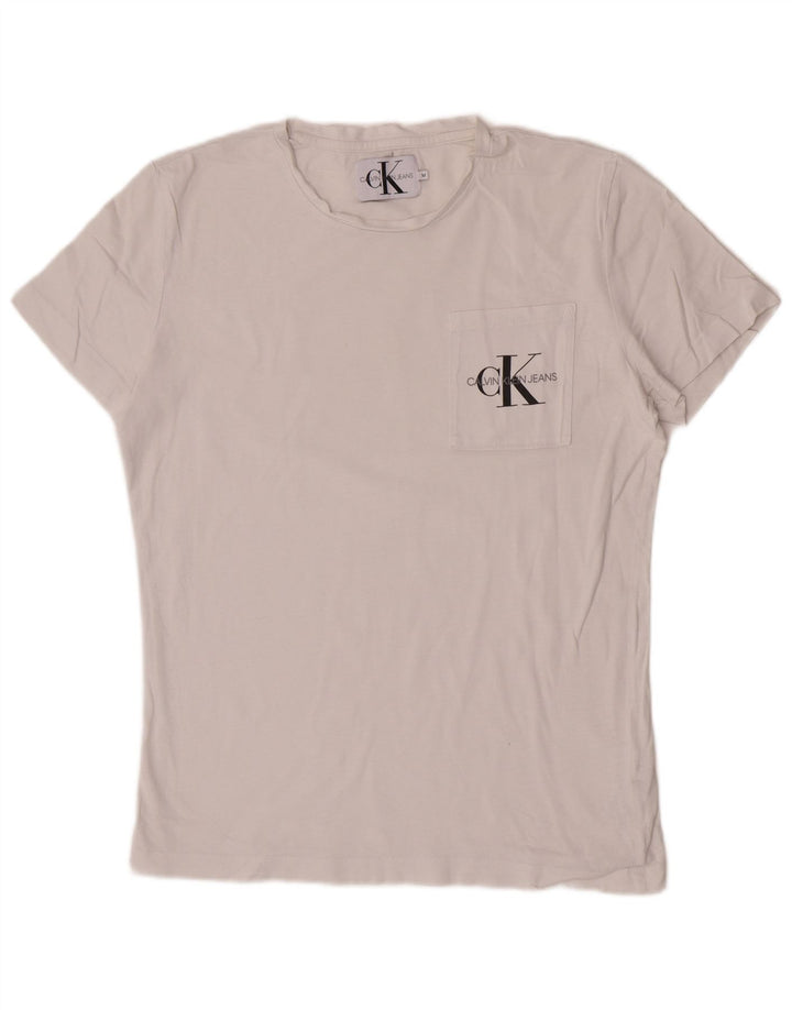 Мужская футболка Calvin Klein Jeans с коротким рукавом, средний белый