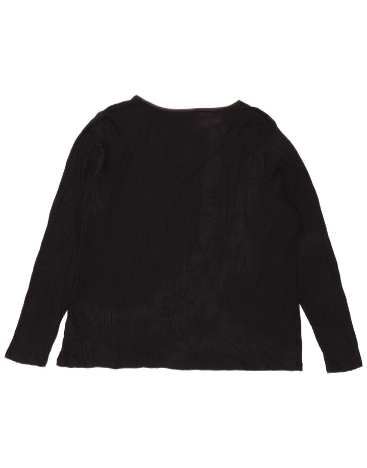 Женский топ с длинным рукавом Marks & Spencer UK 24 4XL Черный вискоза