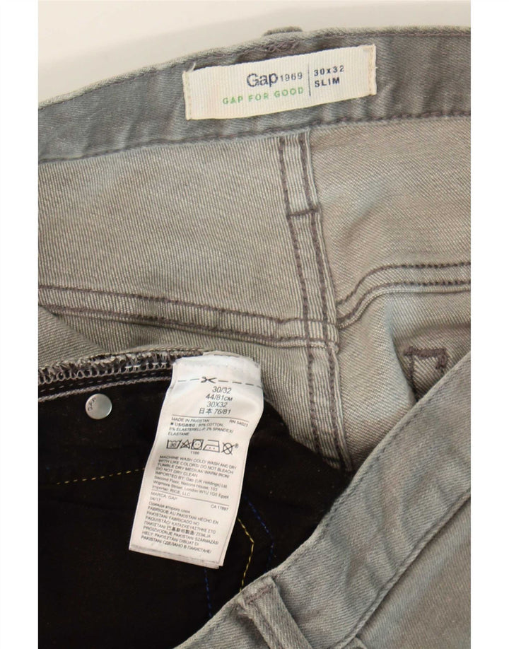 Мужские узкие джинсы Gap W30 L32, серый хлопок
