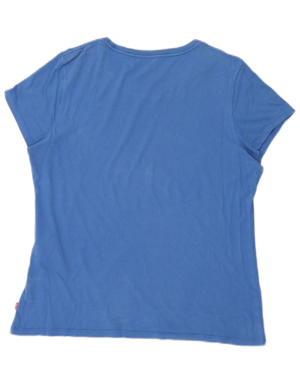 Женская футболка с рисунком Levi's Top UK 18 XL, синяя, хлопок