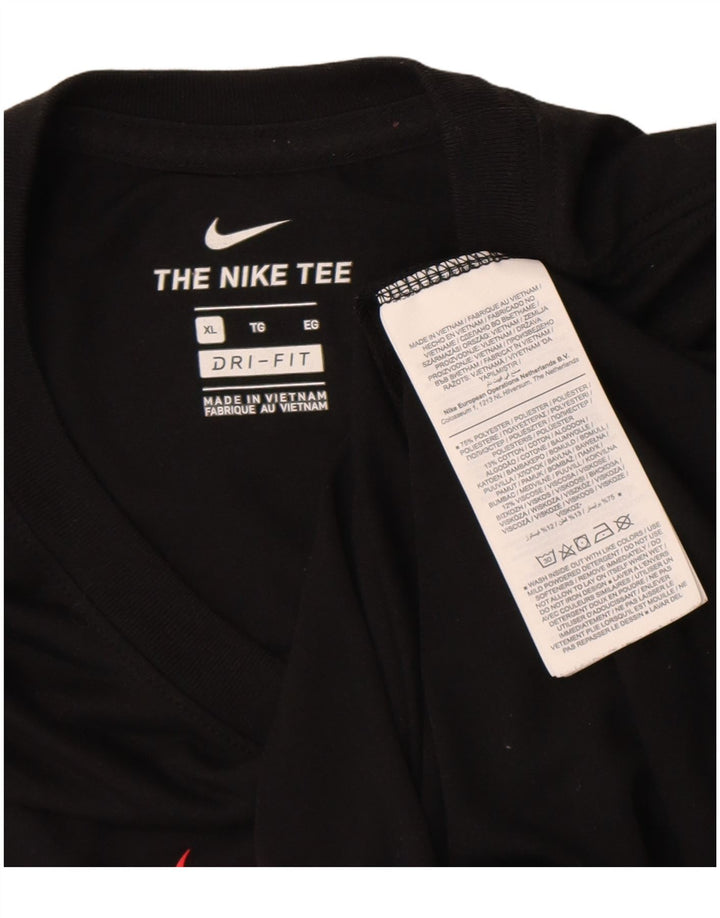 Мужская футболка с рисунком Nike Dri Fit Top XL, черный полиэстер
