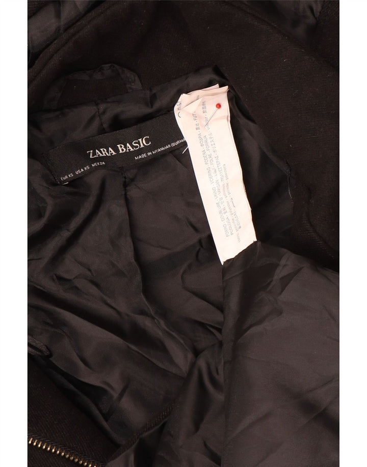 Женская куртка-бомбер с капюшоном Zara UK 6 XS, черный полиэстер
