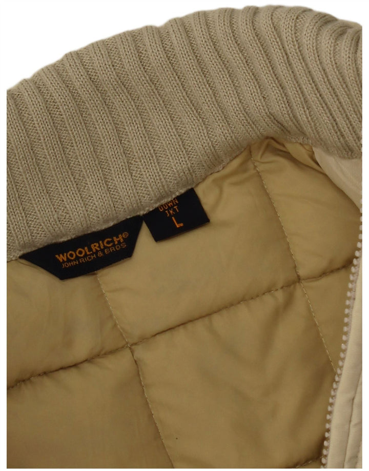 Женская стеганая куртка Woolrich UK 14, большая, бежевая