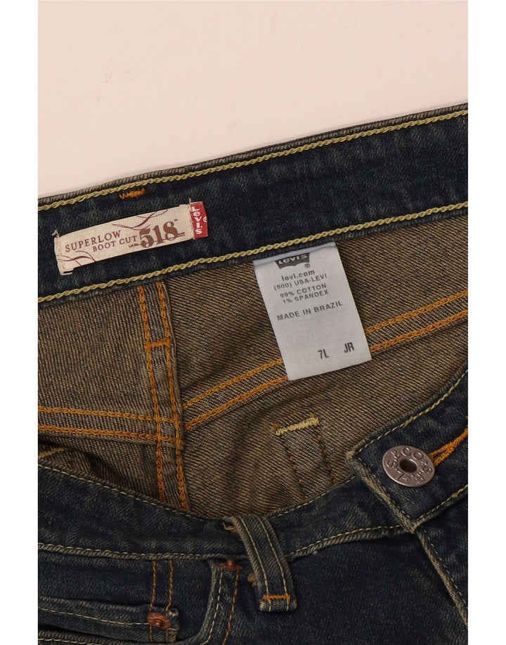 Женские джинсы Levi's 518 Super Low Bootcut, США 7, средние W30 L32, синие, хлопок