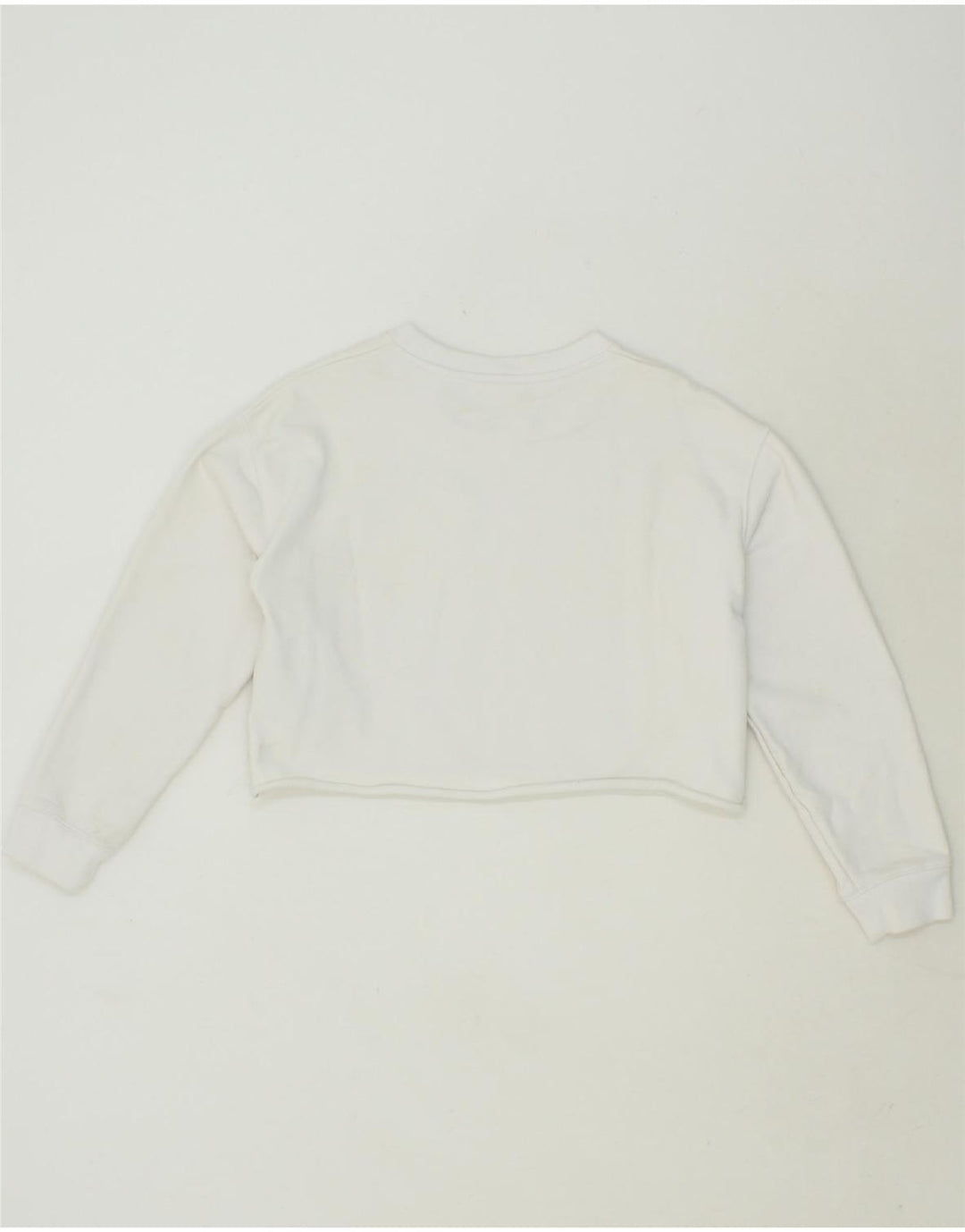 LEVI'S Womens Oversized Crop Graphic Sweatshirt Jumper UK 6 XS White Vintage Levi's and Second-Hand Levi's from Messina Hembry 