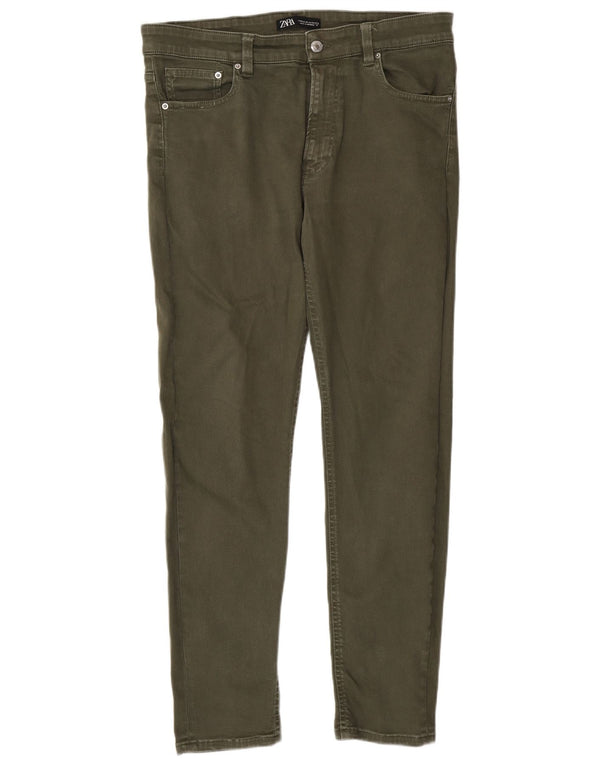 Мужские узкие джинсы Zara EU 44, большие W34 L30, хлопок цвета хаки