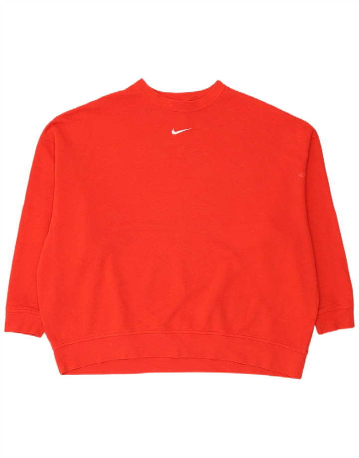 Мужской свитер свободного кроя Nike, хлопковый джемпер среднего красного цвета