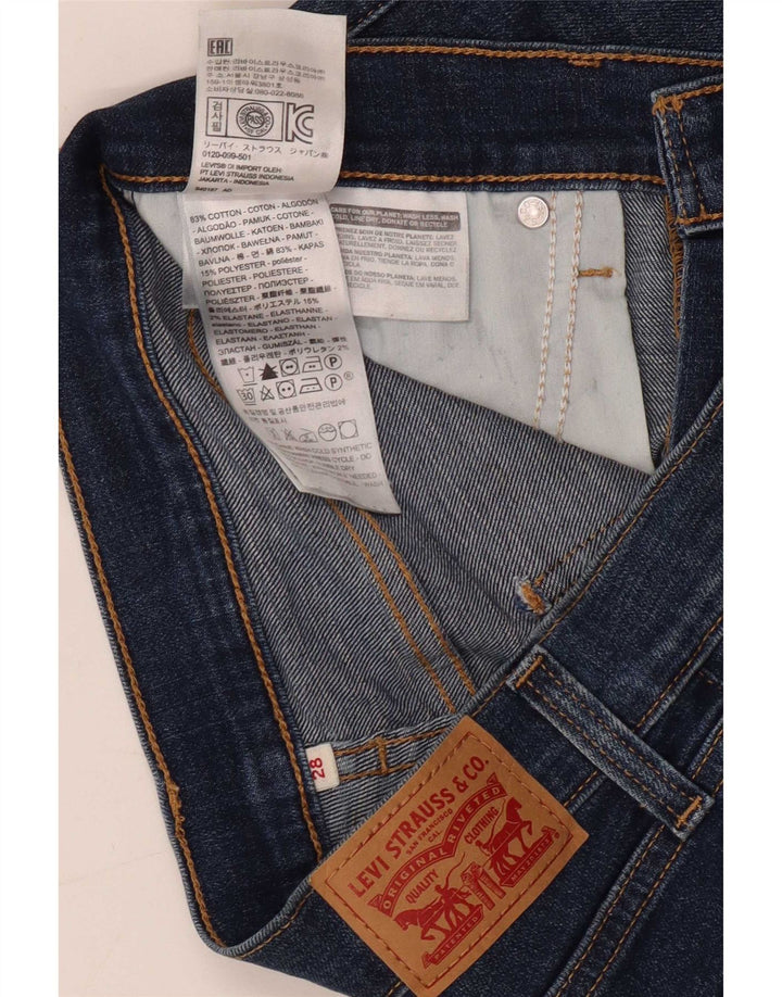 Женские джинсовые шорты Levi's W28, хлопковые, среднего синего цвета