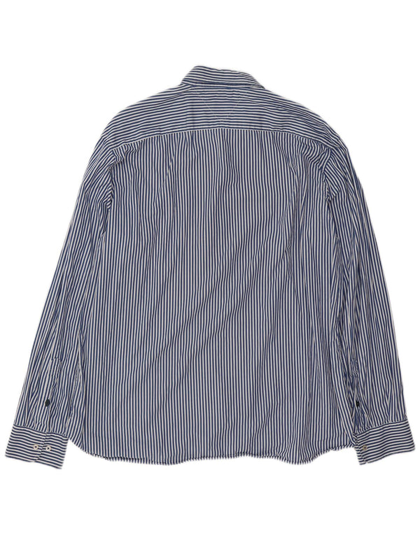 Tommy Hilfiger Мужская рубашка индивидуального кроя 2XL из хлопка в синюю полоску