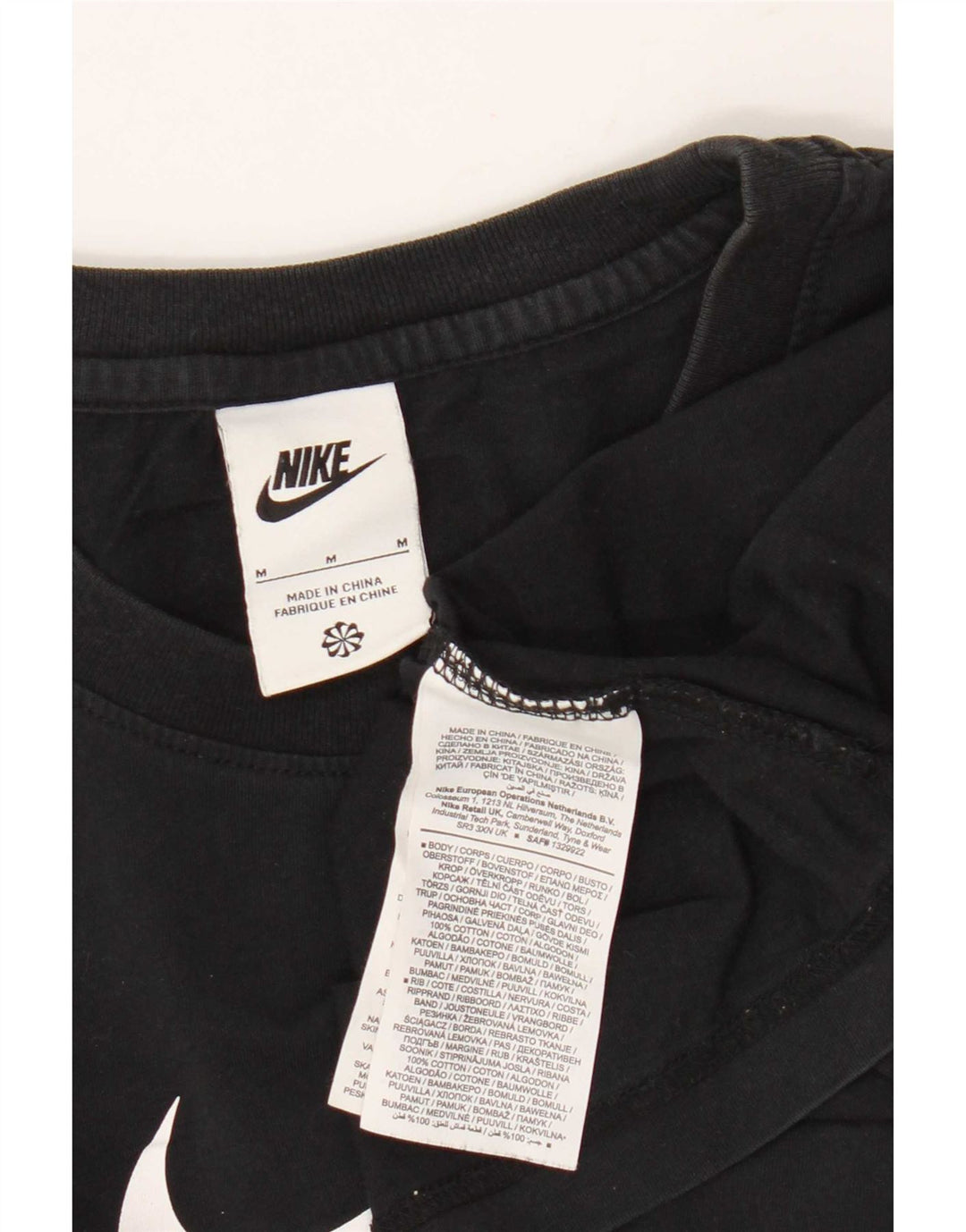 Мужская футболка с графическим рисунком Nike, средний черный хлопок