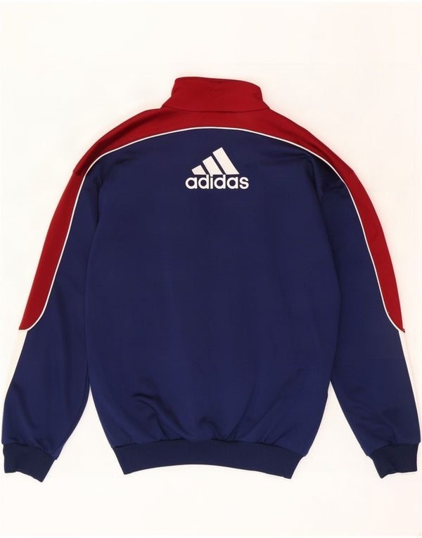 Мужская спортивная куртка Adidas UK 36/38, маленькая, темно-синяя, с цветными блоками
