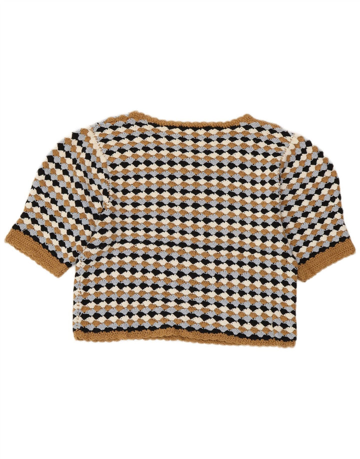 Женский укороченный свитер с вырезом лодочкой ZARA, Великобритания, 14, большой, разноцветный