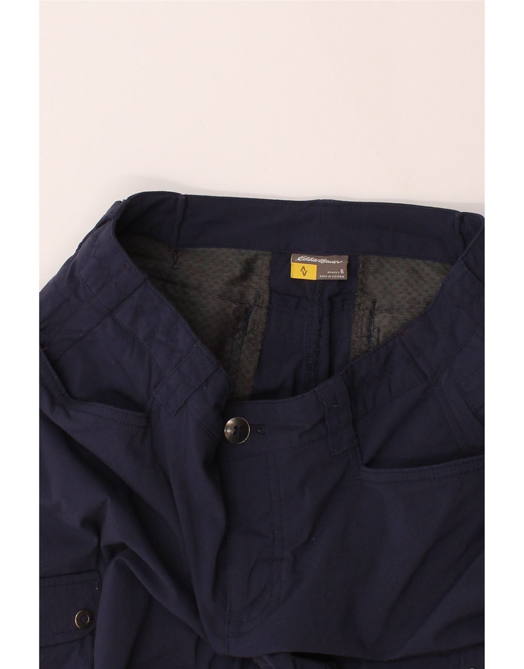 EDDIE BAUER Womens Cargo Capri Trousers US 6 Medium W28 L21 Navy Blue Vintage Eddie Bauer and Second-Hand Eddie Bauer from Messina Hembry 
