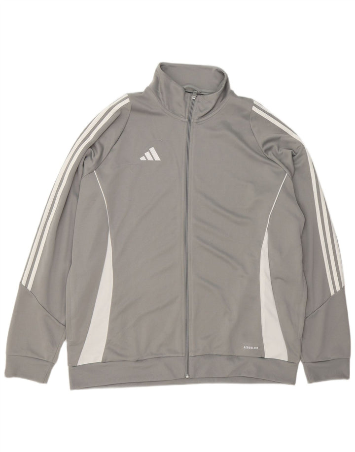 Мужской спортивный костюм Adidas Aeroready, верхняя куртка 2XL, серый полиэстер с цветными блоками