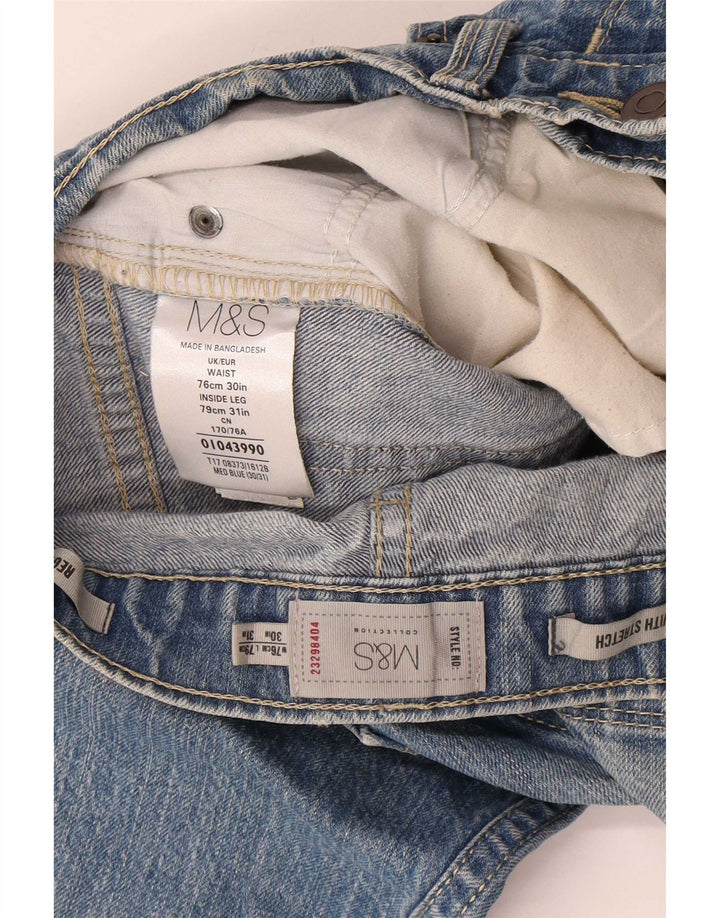 Мужские прямые джинсы Marks & Spencer W30 L31 синие, хлопок