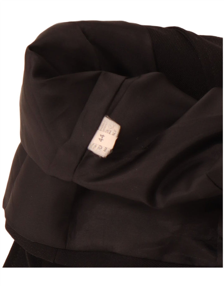 Винтажный женский пиджак на 4 пуговицах IT 44, средний черный полиэстер