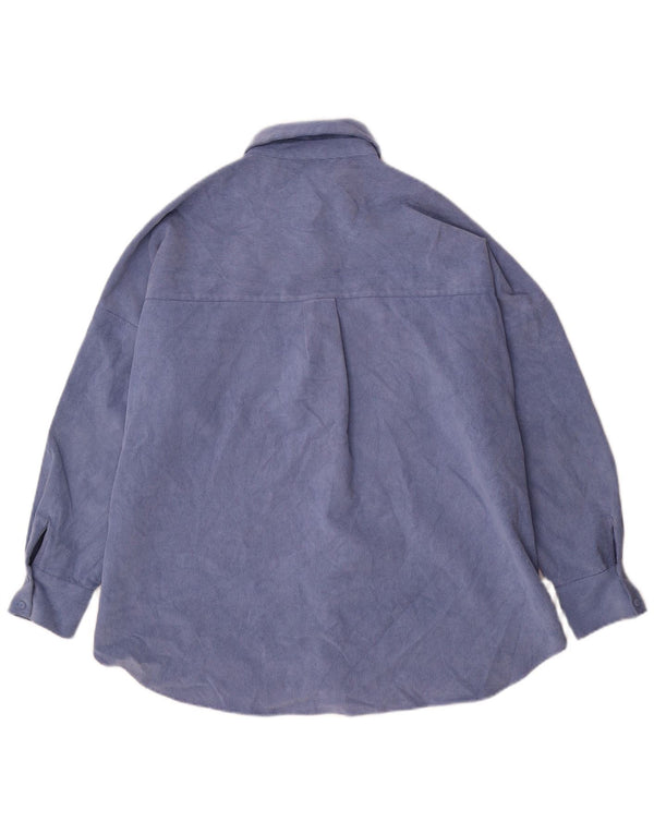 Женская верхняя рубашка Zara Oversized Shirt UK 14, средний синий полиэстер