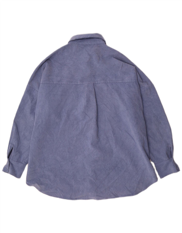 Женская верхняя рубашка Zara Oversized Shirt UK 14, средний синий полиэстер