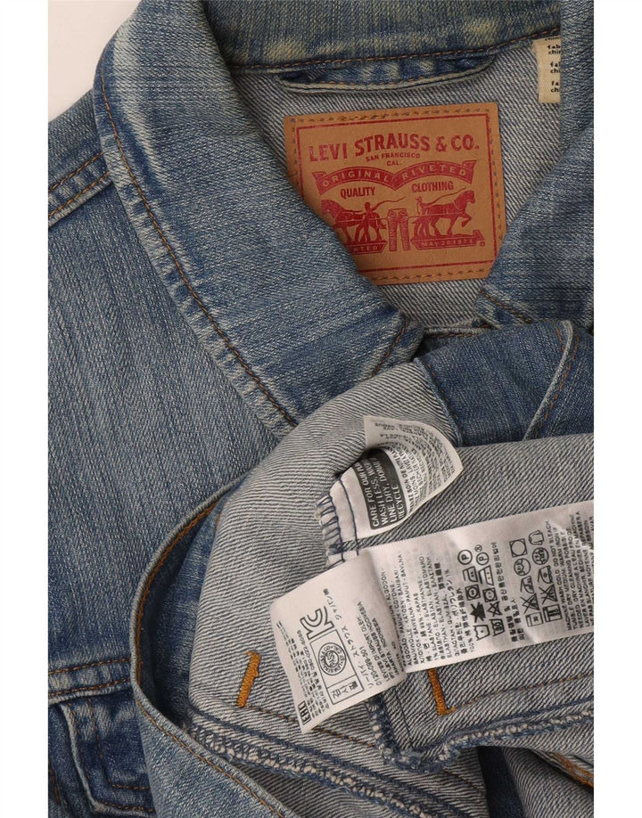 Женская джинсовая куртка Levi's UK 12, хлопок среднего синего цвета