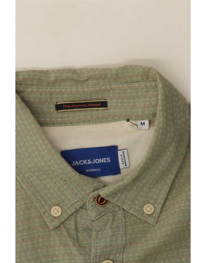 Мужская рубашка с коротким рукавом Jack & Jones средней зеленой пятнистой окраски