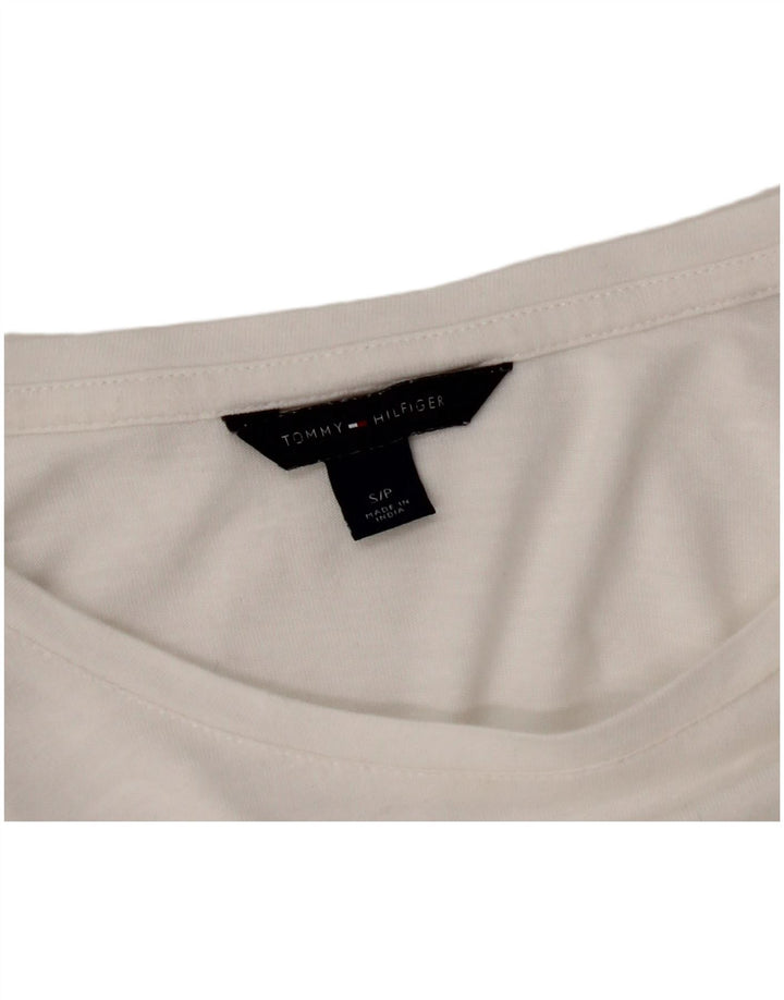 TOMMY HILFIGER Женский асимметричный топ с длинным рукавом UK 10, маленький белый