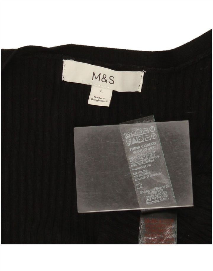 Женский удлиненный открытый кардиган Marks & Spencer UK 16, большой черный