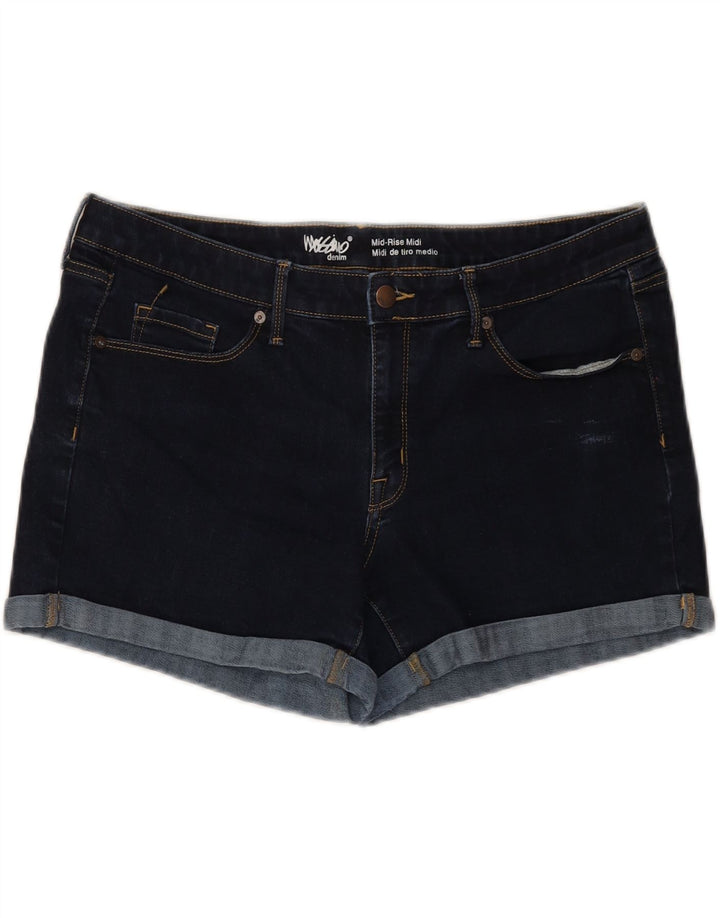 MOSSIMO Womens Mid Rise Denim Shorts US 10 Medium W36 Navy Blue Cotton Vintage Mossimo and Second-Hand Mossimo from Messina Hembry 