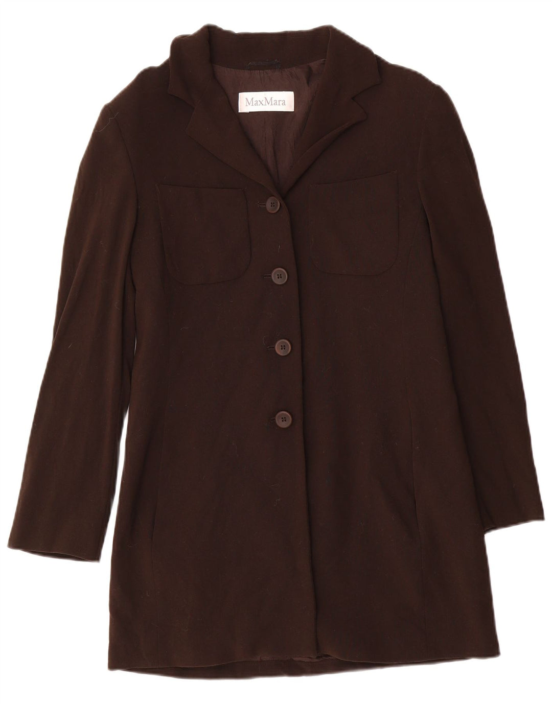 Женское пальто Max Mara UK 10, маленькое, коричневое, шерстяное