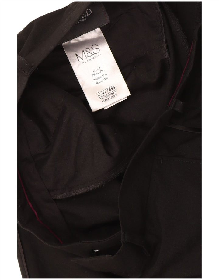 Женские узкие костюмные брюки Marks & Spencer W30 L33, черный полиэстер