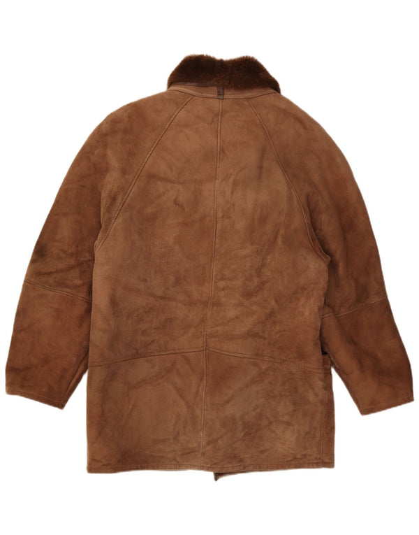 Винтажная мужская короткая дубленка IT 48 Medium Brown Shearling