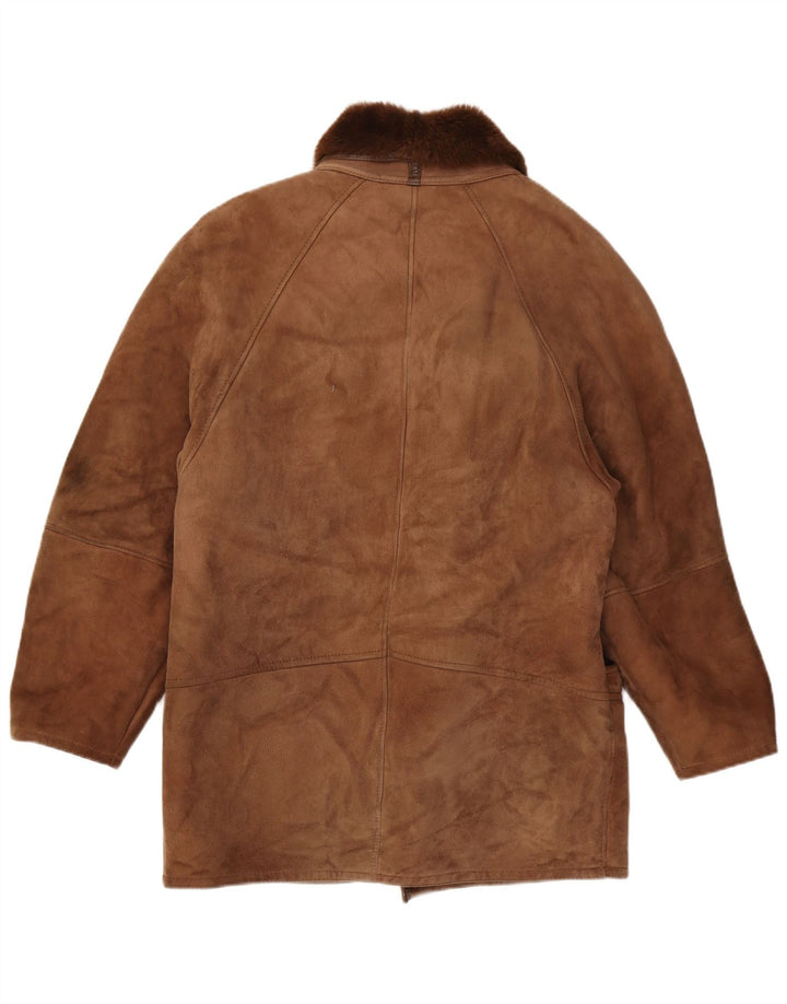 Винтажная мужская короткая дубленка IT 48 Medium Brown Shearling