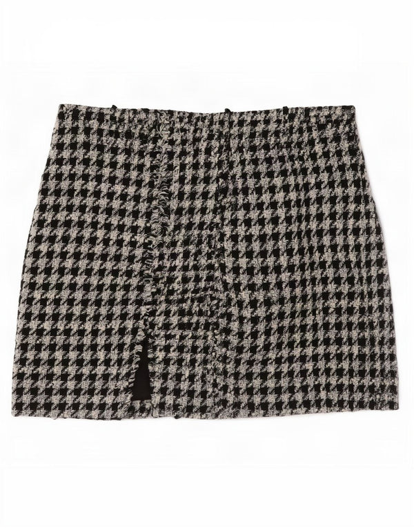 Женская мини-юбка Zara Small W26, черная, полиэстер с узором 