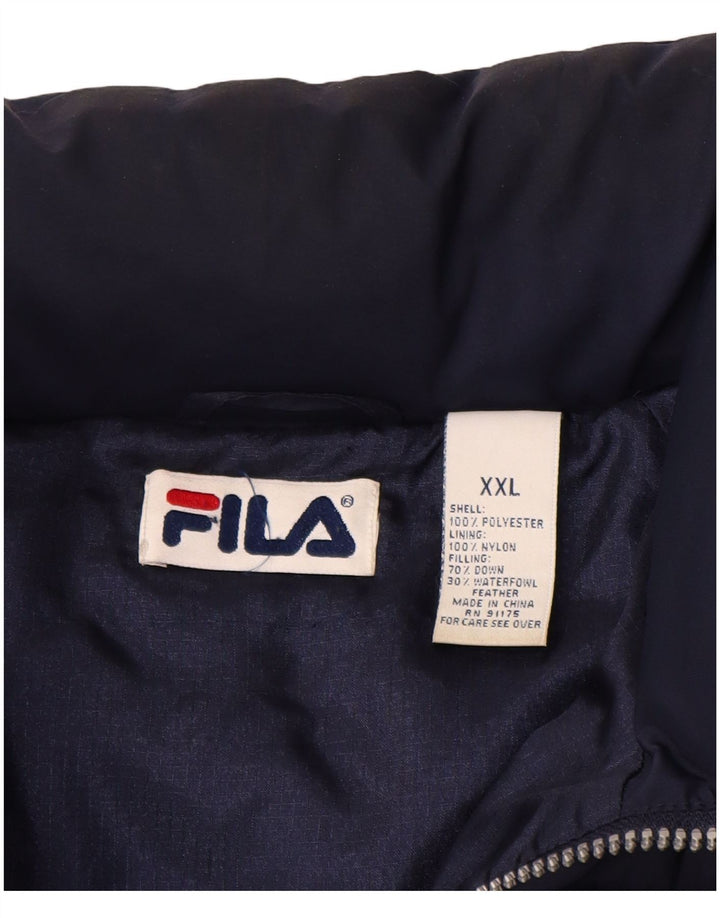Мужская стеганая куртка Fila UK 44 2XL Темно-синий Полиэстер с цветными блоками