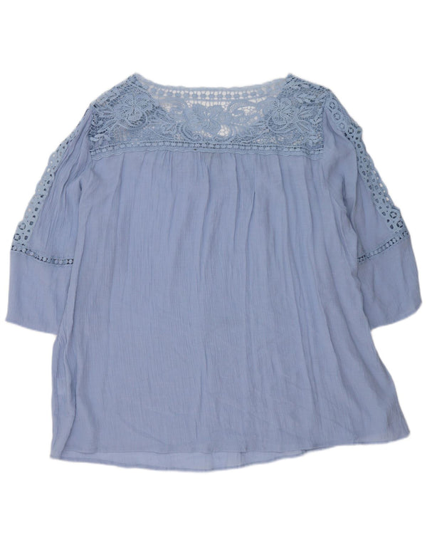 Женская блузка с рукавом 3/4 Marks & Spencer Autograph, Великобритания, 26, 5XL, синяя