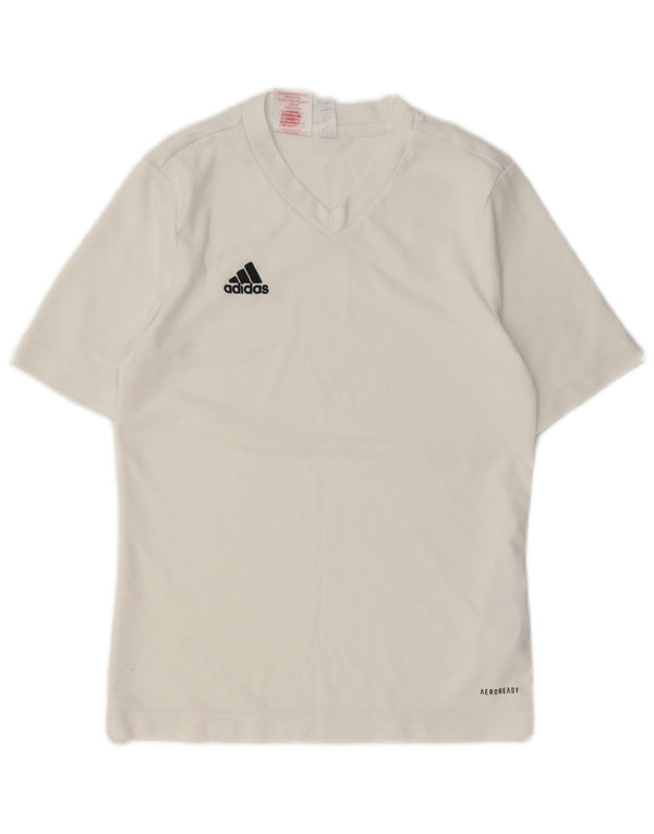 Футболка Adidas для мальчиков Aeroready, топ 11-12 лет, белый полиэстер