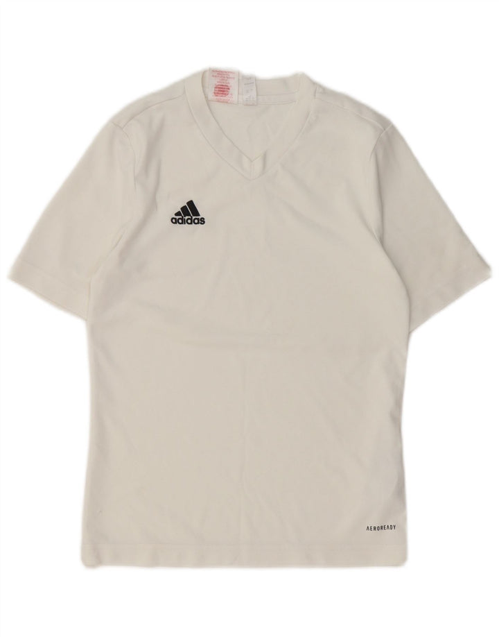 Футболка Adidas для мальчиков Aeroready, топ 11-12 лет, белый полиэстер