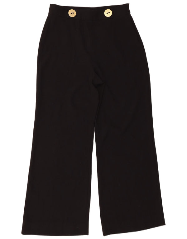 Zara Женские повседневные брюки с высокой талией и широкими штанинами, большие W30 L30, черные