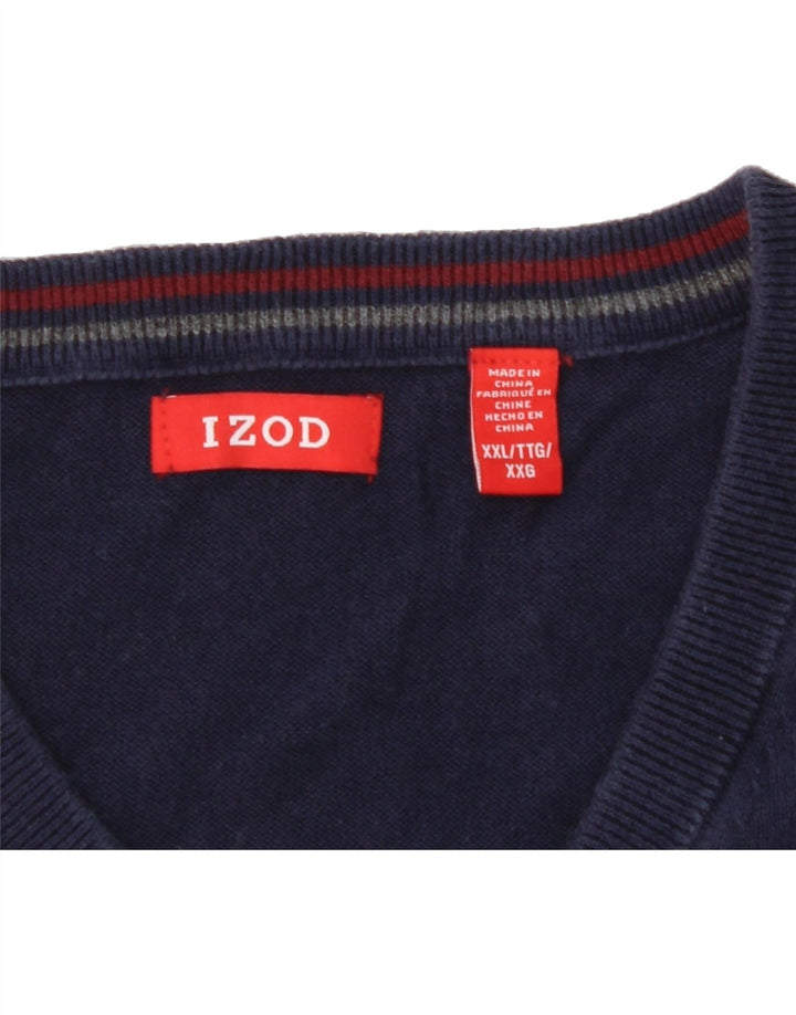 IZOD Mens Vest Tank Top 2XL Navy Blue Cotton Vintage Izod and Second-Hand Izod from Messina Hembry 