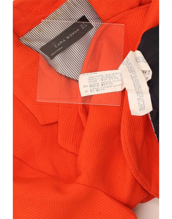 Женский пиджак Zara на 1 пуговице UK 10, маленький оранжевый полиэстер