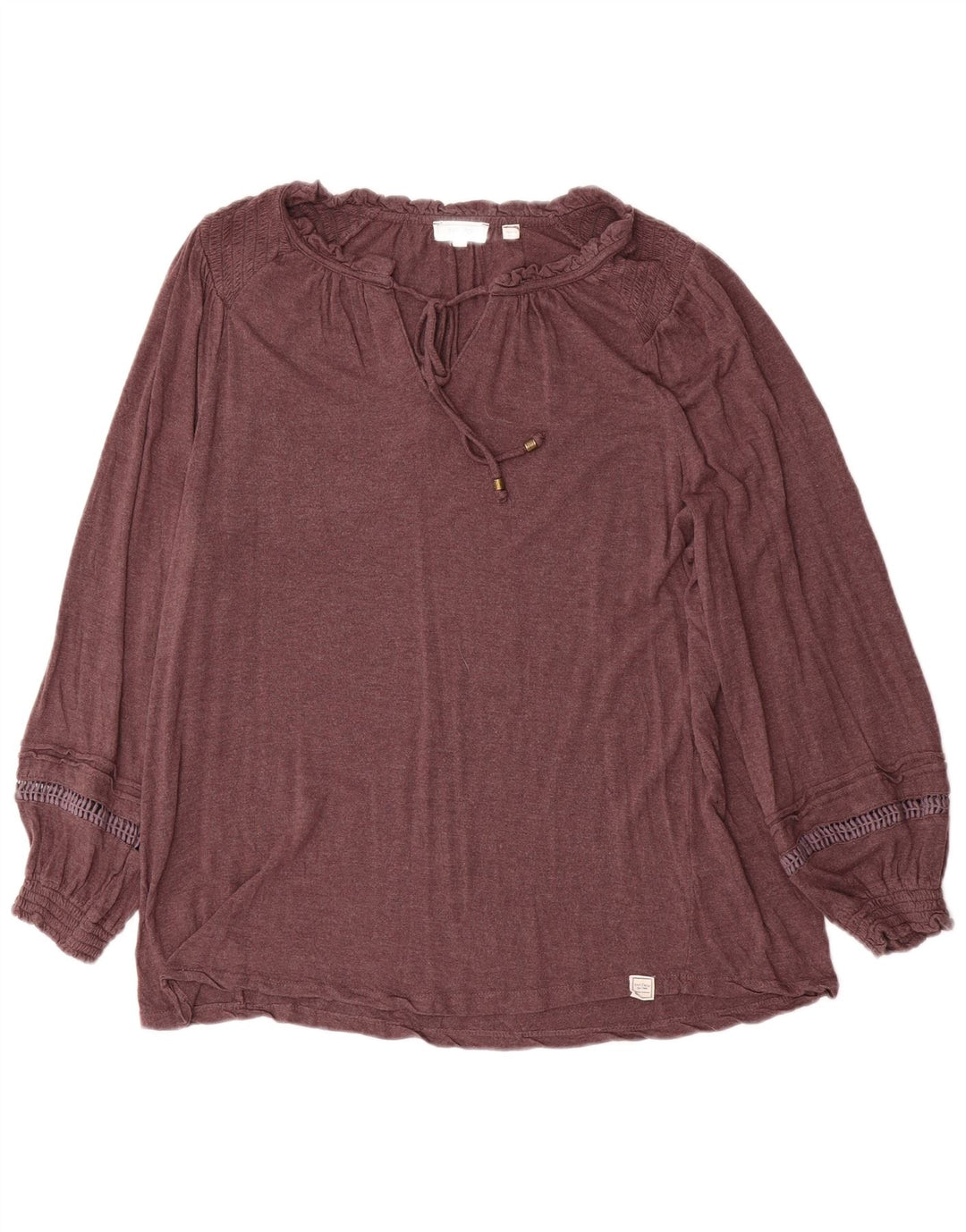 Женская блузка оверсайз с длинными рукавами FAT FACE, размер UK 10, маленький, коричневый, вискоза