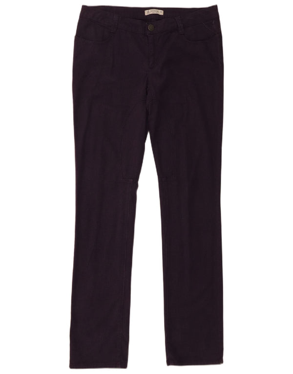 SIVIGLIA Женские тонкие повседневные брюки W32 L33 Фиолетовый хлопок с узором «гусиные лапки»