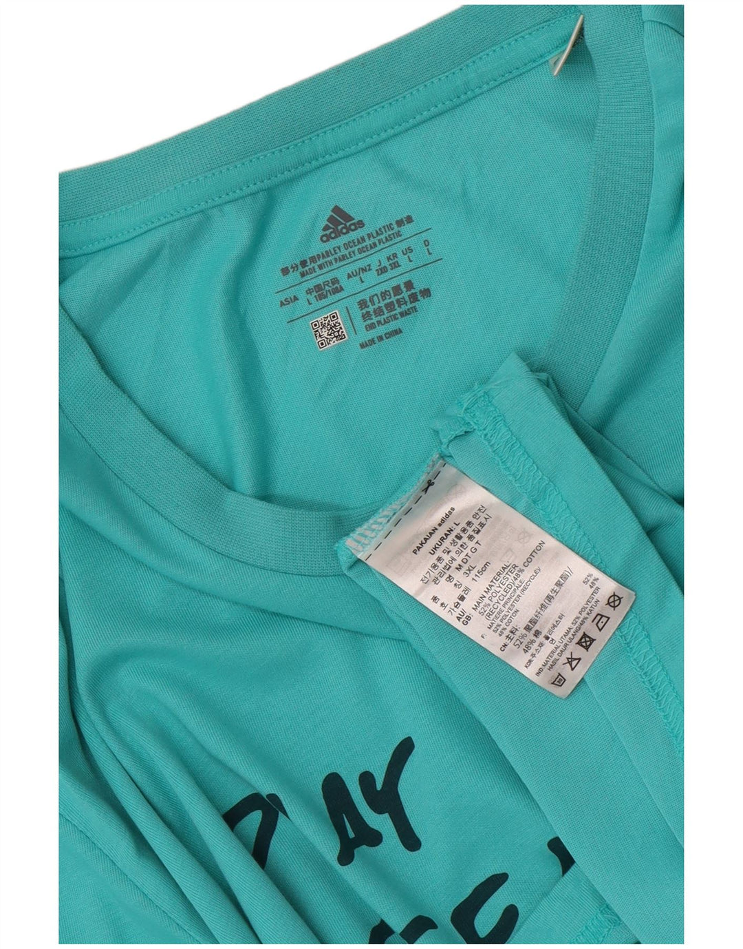 Мужская футболка Adidas с рисунком, большой синий полиэстер