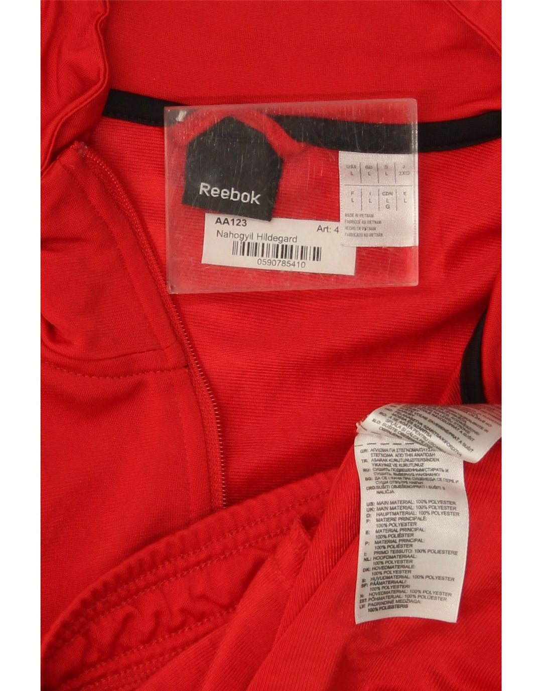 Мужская спортивная куртка Reebok, большая красная полиэстер с цветными блоками