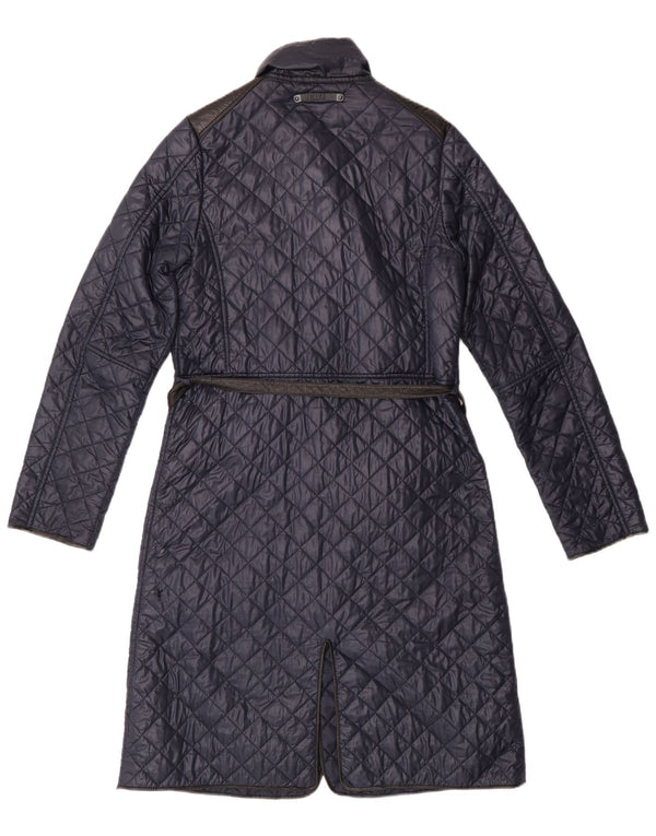 G-Star Womens Quilted Coat UK 14 Medium Navy Blue Polyester
