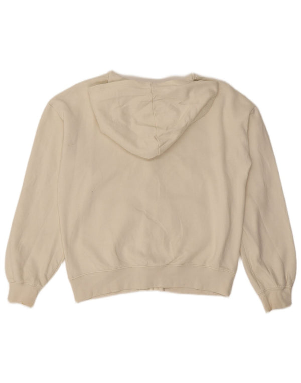 Benetton Свитер с капюшоном и молнией с графическим рисунком для девочек 13–14 лет, белый