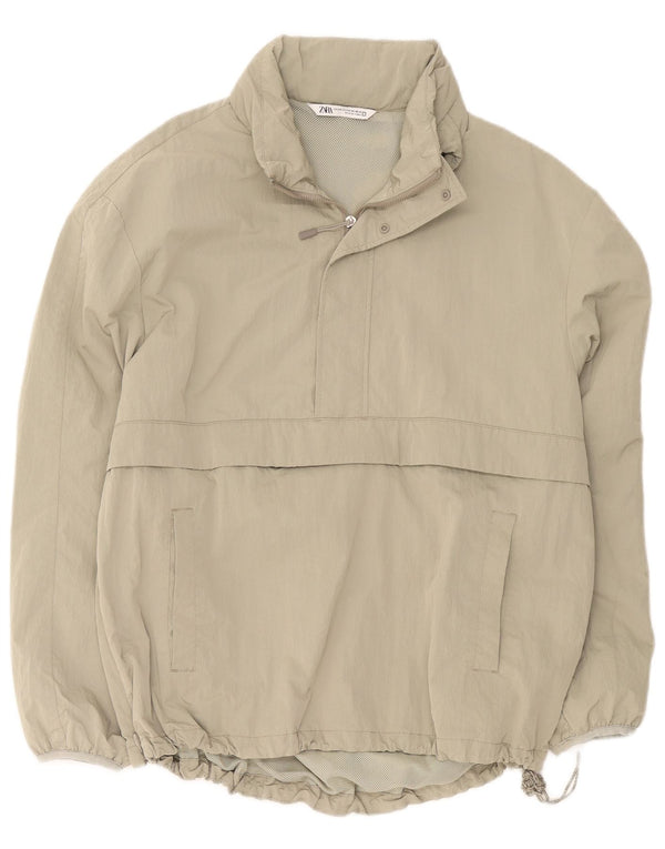 Мужской анорак свободного кроя Zara UK 36, маленький, цвет хаки, полиэстер